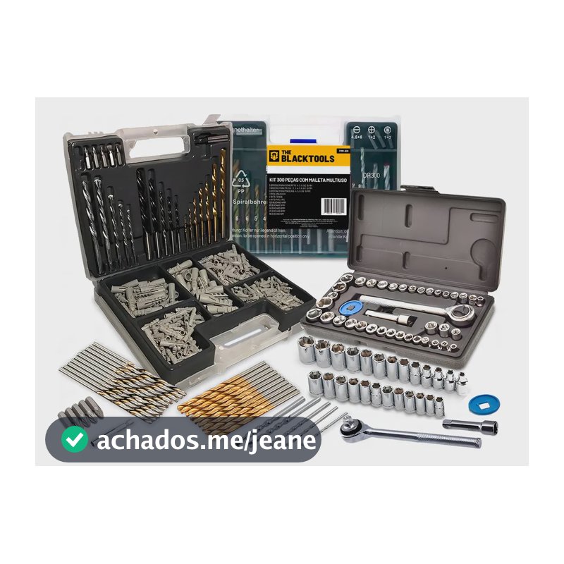 Kit Jogo De Ferramentas Completo C/ Soquetes 340 Peças The Black Tools