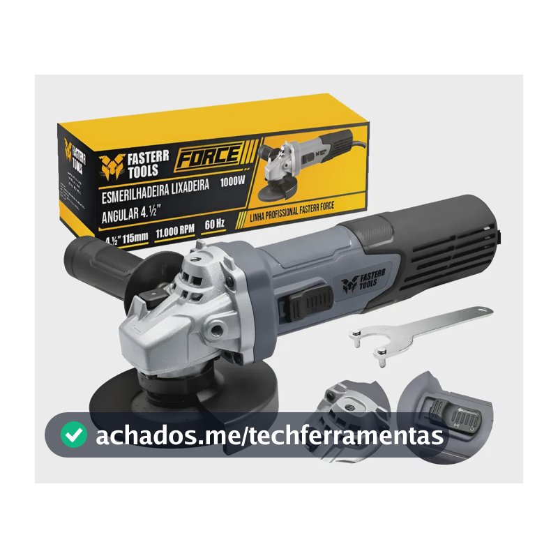 Esmerilhadeira Angular 1000w 220v Fasterr Force - Fst083 Cinza 220v