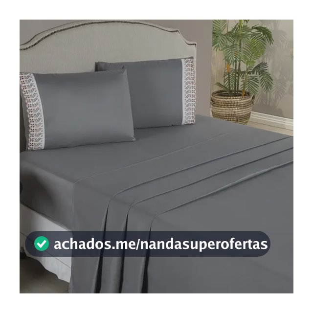 Kit Jogo Lençol Casal Bordado Inglês 100 Algodão 4 Peças