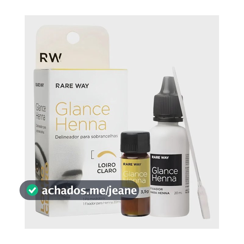 Henna Sobrancelha Glance 3,5g - Rare Way - Escolha Sua Cor Loiro Claro