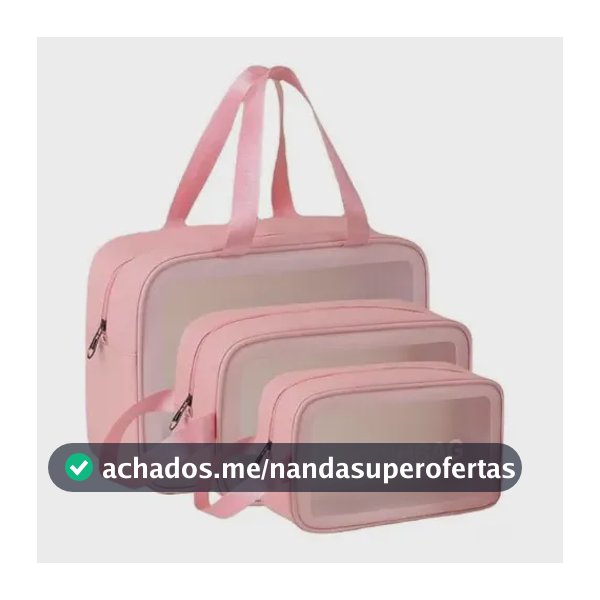 Necessaire Sem Gênero Washbag Kit Necessaires Rosa Liso
