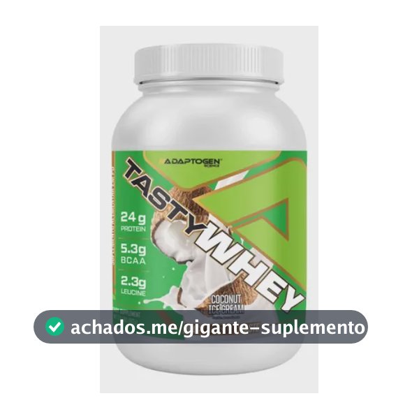 Suplemento Tasty Whey Protein Adaptogen Pote 900g Sabor Sorvete De Coco