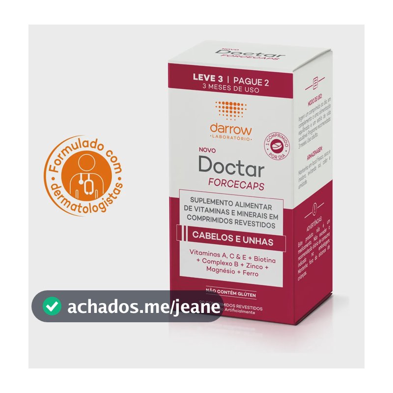 Darrow Doctar Forcecaps Suplemento Alimentar 90 Comprimidos Colágeno