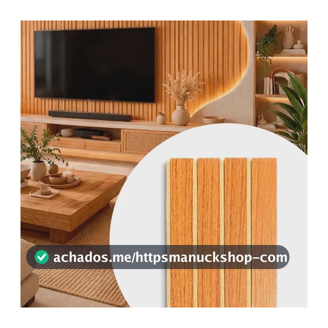 Kit 30 Placas 3d Decorativa Ripada Mdf Autocolante Cabeceira Freijo
