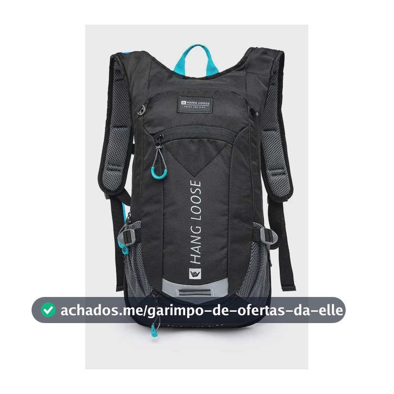 Mochila Hidratação Preta Hang Loose Bolsa D'água 2l Trilha