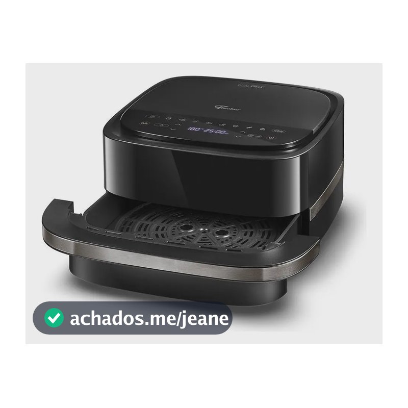 Fritadeira Elétrica Fischer Air Fryer Dual Grill 220v 4l Preto
