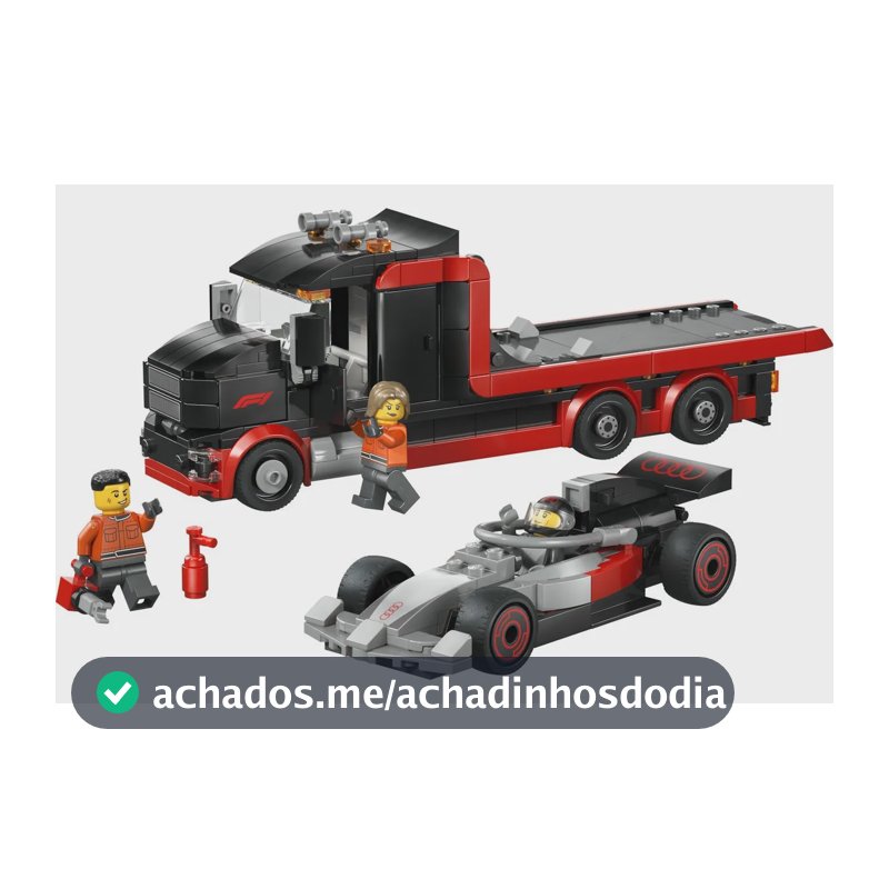 Blocos de Montar Caminhão de Exibição F1 com Carro de Corrida Audi 60493 Lego