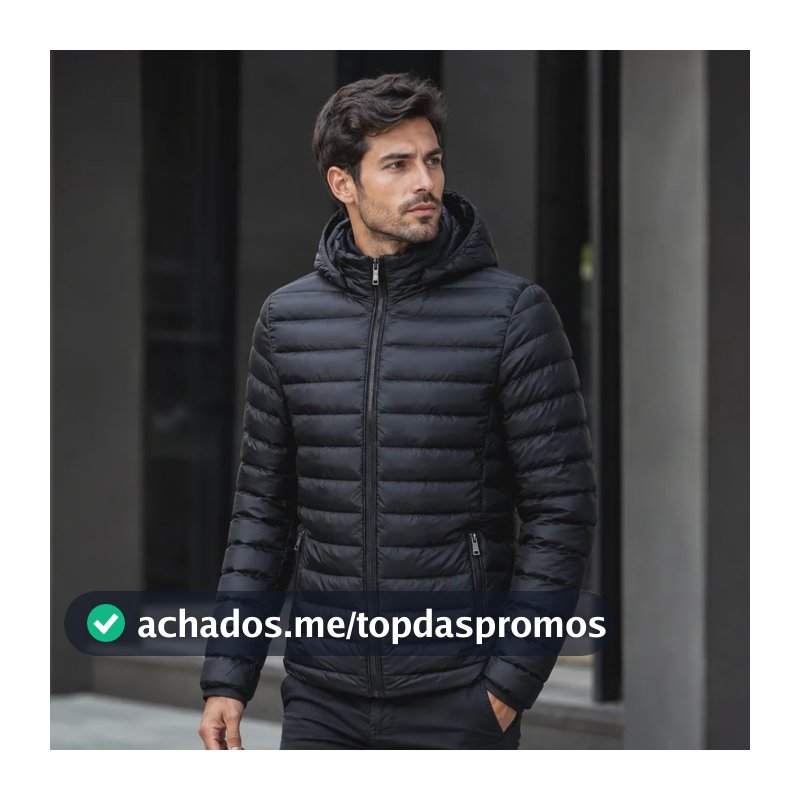 Jaqueta Masculina Puffer Corta Vento Bobojaco Blusa De Frio Preto M