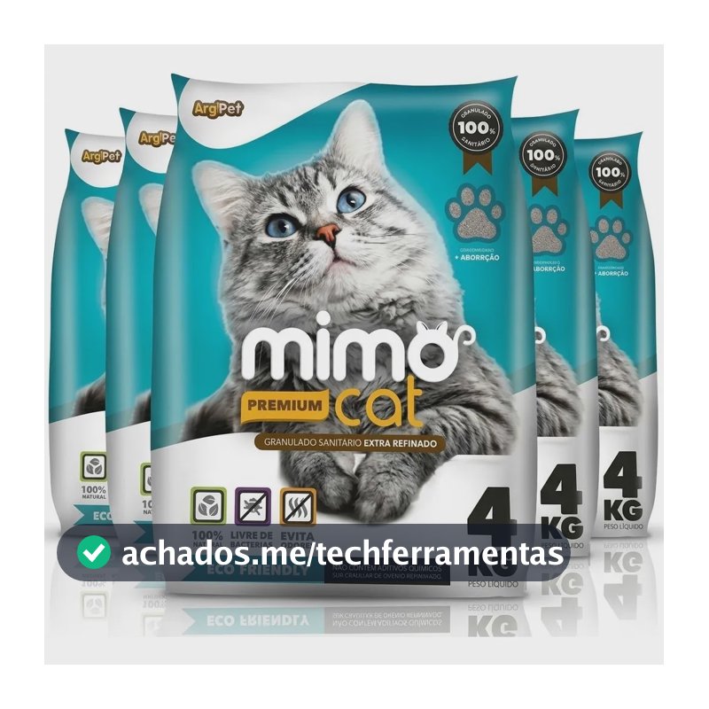 Kit 5 Pacotes De Areia Para Gatos Mimo Cat 20kg - Premium