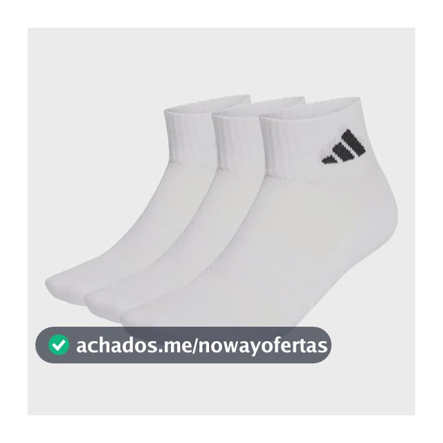 Pacote Com Três Pares De Meias Soquete Cushioned Sportswear adidas Branco G