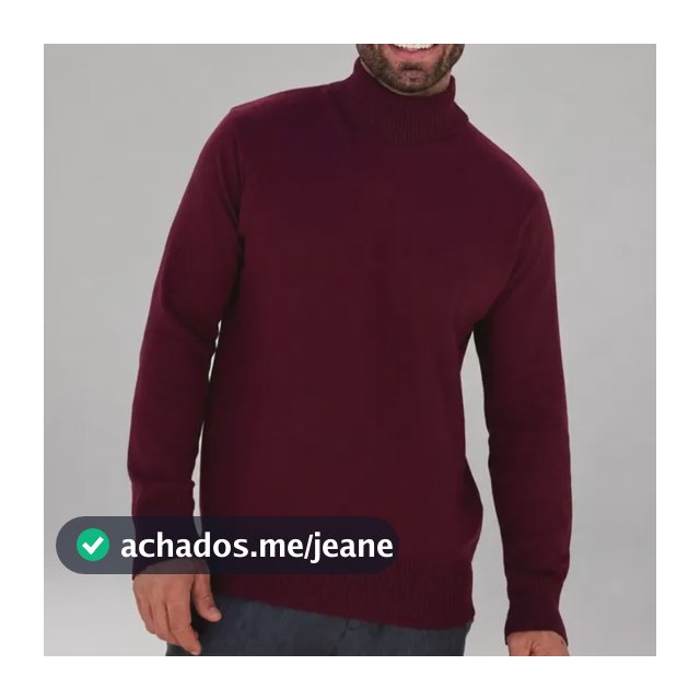 Suéter Masculino Gola Alta Tricô Canelado Cacharrel