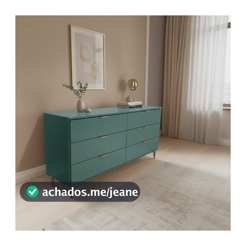 Cômoda Ditália 6 Gavetas Dm-243 Verde Oliva Cozy