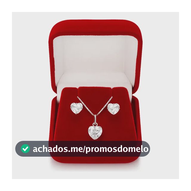 Colar Prata 925 Legítima + Brincos Feminino Coração Zircônia Prateado