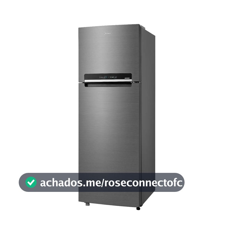 Geladeira com freezer inverter Midea Frost Free Duplex MDRT533EVD461 con capacidad de 394L inox