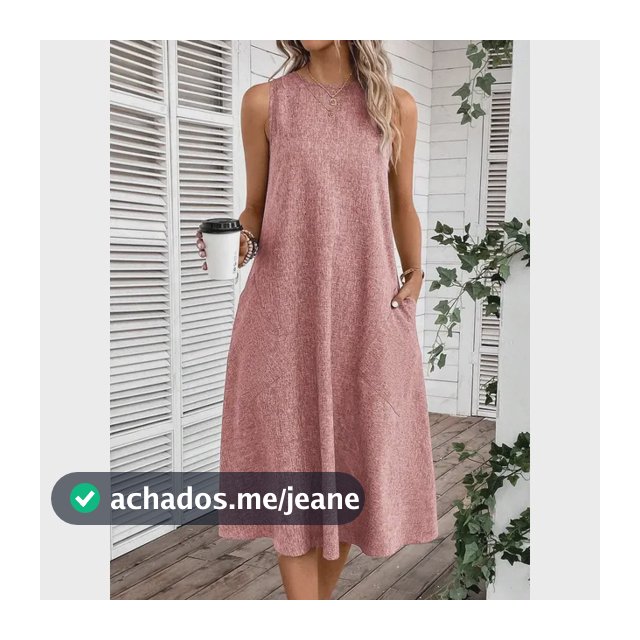 Vestidos Midi De Linho Modernos De Alça Larga Sem Mangas