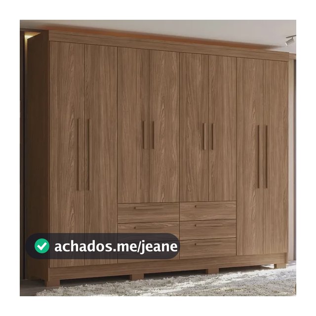 Guarda Roupa Casal 212cm 8 Portas Valenza Jatoba S01 Jatobá