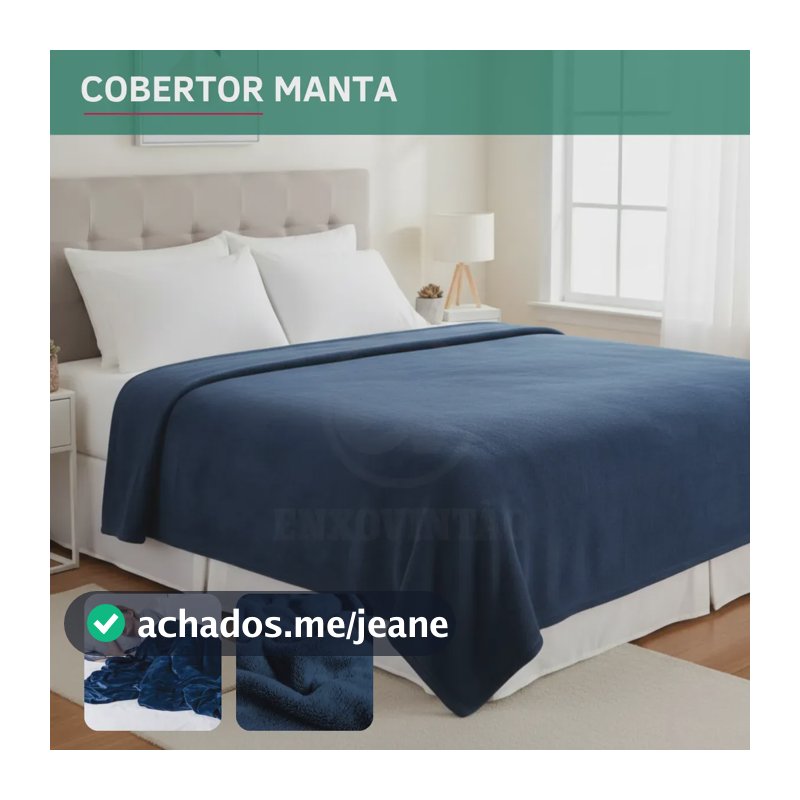 Cobertor Manta Soft Casal Microfibra Antialérgica Veludo Super Quentinha Toque Macio E Confortável Cor Azul Marinho