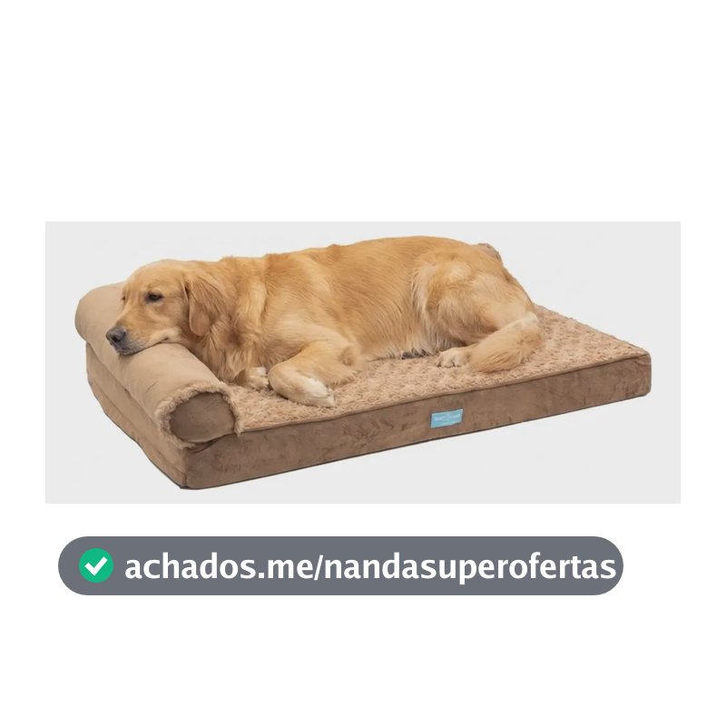 Cama Pet Ortopedica Grande 89x58cm Travesseiro Espuma Casca Marrom Luxo Premium