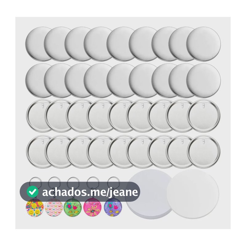 32mm Branco Pins E Bottons 50 Kits Para Mecolour Máquina De Button