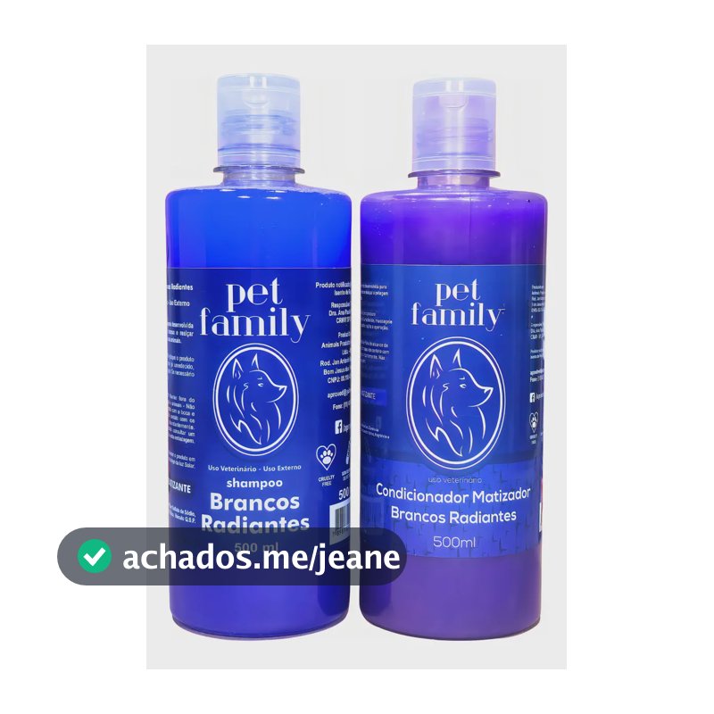 Shampoo E Condicionador Pet Family 2 Em 1 Radiantes 500ml