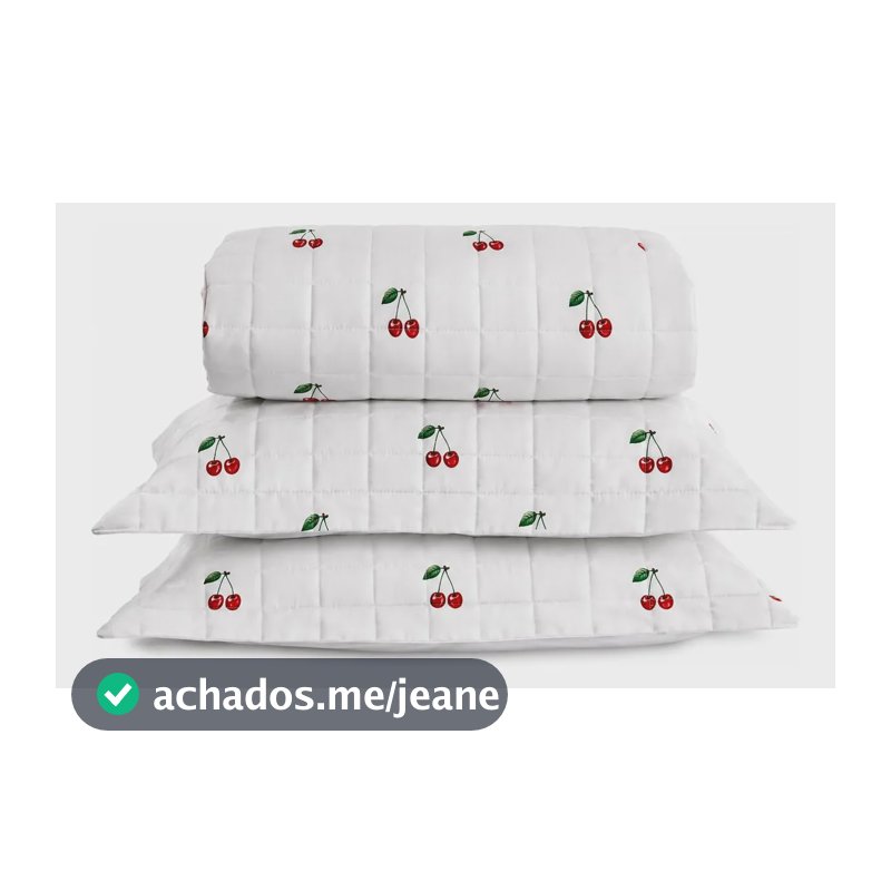Colcha Queen 3 Peças Cobre Leito Macio Algodão Misto Cereja Cereja