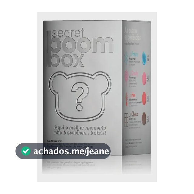 Mboom Secret Boom Box Gloss Com Bommie E Chaveiro Ursinho Branco