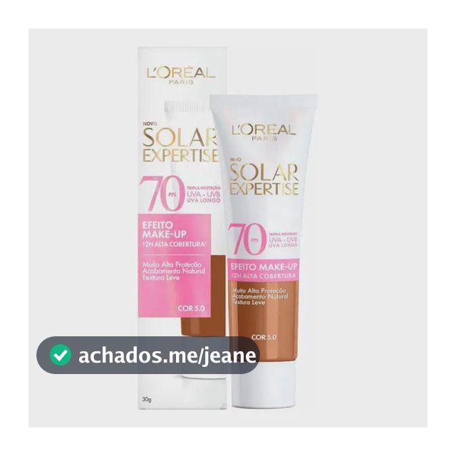 Protetor Solar Facial com Cor 2.0 FPS 70 Alta Cobertura - L'Oréal Paris Solar Expertise Efeito Make Up 30g