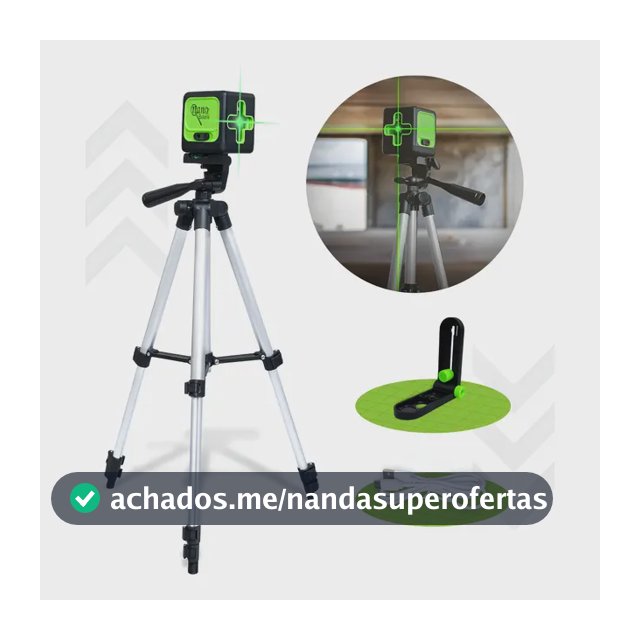 Nível a Laser Verde 2 Linhas Com Tripé Para Profissional Autonivelante