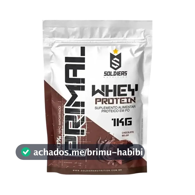 Whey Protein Primal 1kg - Soldiers Nutrition Sabor Chocolate belga