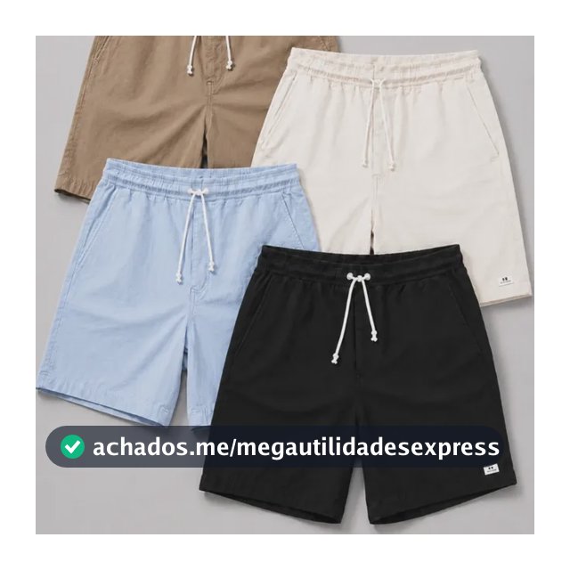 Kit 4 Short Linho Mauricinho Masculino Bermuda Esporte Fino