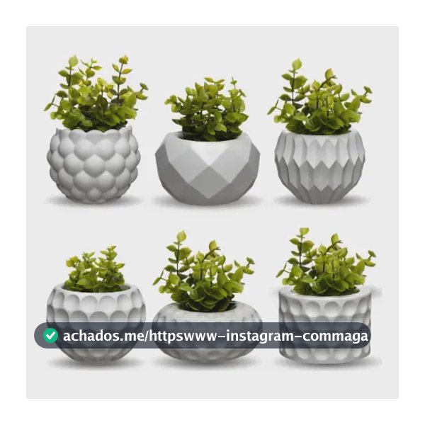 Kit 6 Vasos Decorativos C/ Planta Artificial Enfeite Casa Nf Branco