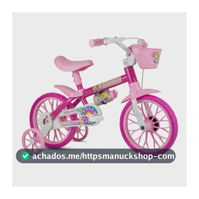 Bicicleta Infantil Aro 12 Menina Nathor Flower Rodinha Cesta 2 a 5 Anos
