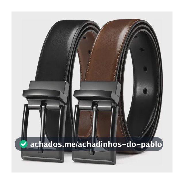 Cinto Masculino Couro Dupla Face 2 Em 1 Preto Marrom Social Preto/marrom 130 Cm