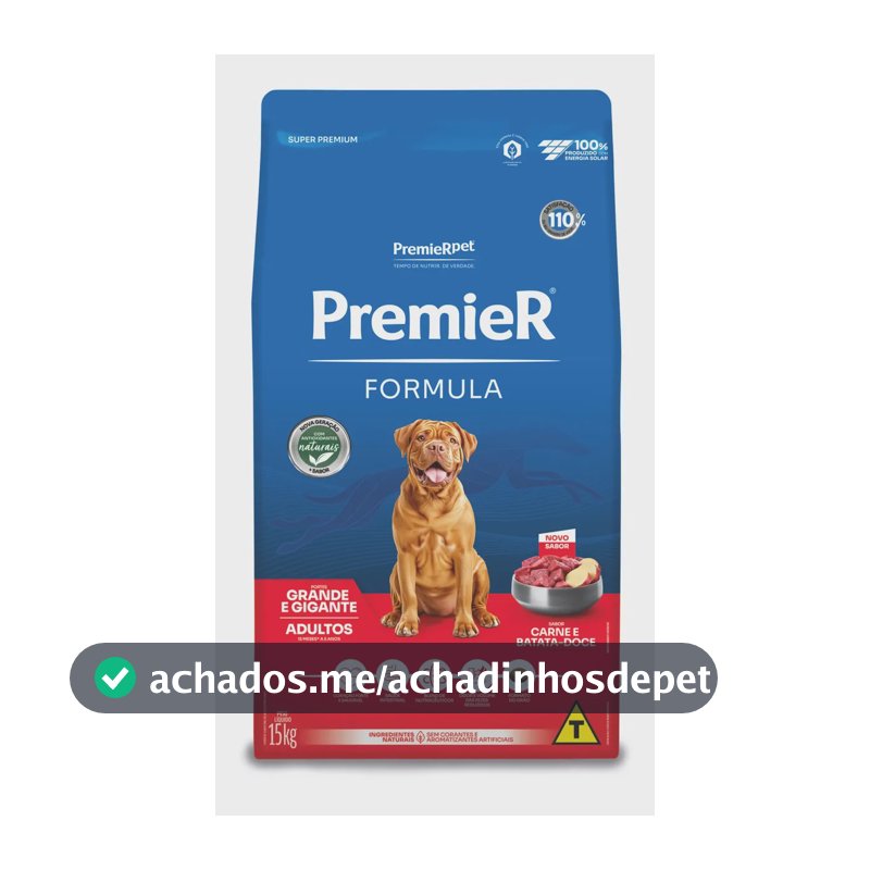 Premier Formula Adulto Raças Grandes Sabor Carne 15kg