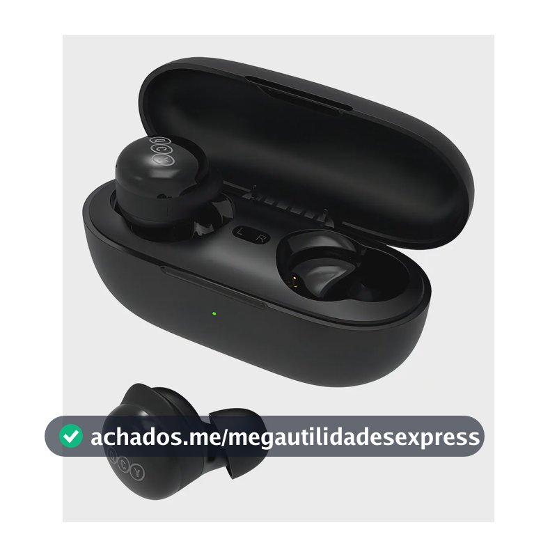 Fone Qcy T17 Bluetooth 5.1 Modo Game E Cancelamento De Ruído Cor Preto
