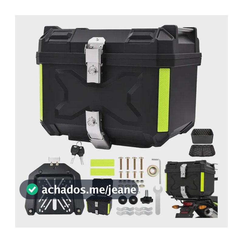 Bau Bauleto 45 Litros Moto Bagageiro Universal Preto