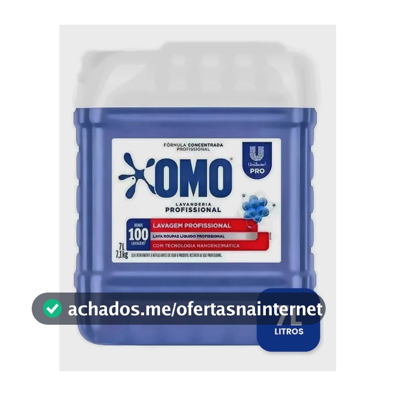 Lava Roupas Líquido Omo Lavanderia Profissional Lavagem 7 L