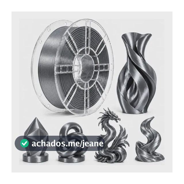 Filamento Pla Silk Sol3d 1kg 1,75mm Brilho Sedoso 3d Cinza Metálico