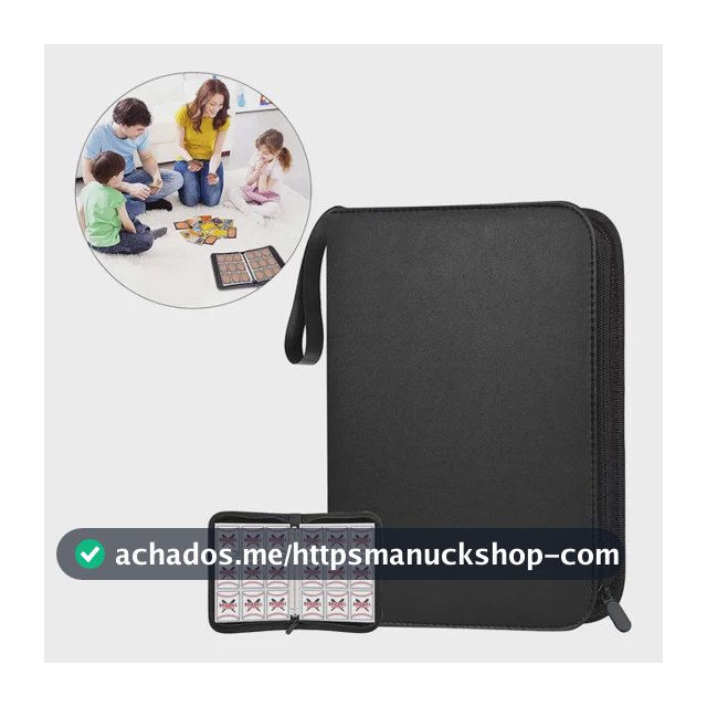 900 Cartas Plástica Pasta Fichário Álbum P/ Pokemon 9 Bolsos Preto