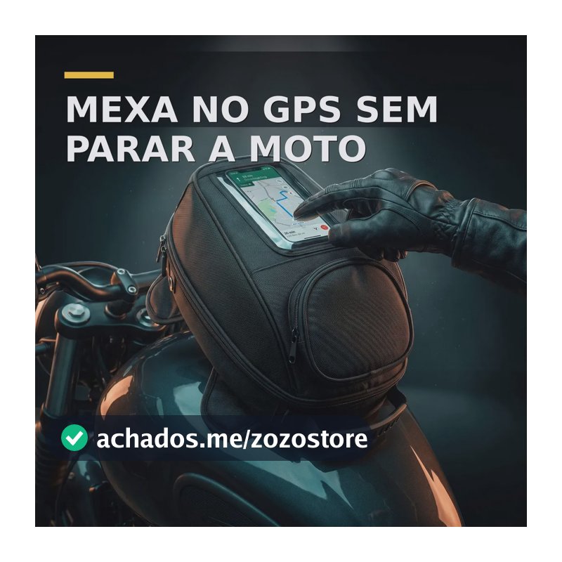 Bolsa De Tanque Moto Universal Com Imã Celular Impermeavel Preto