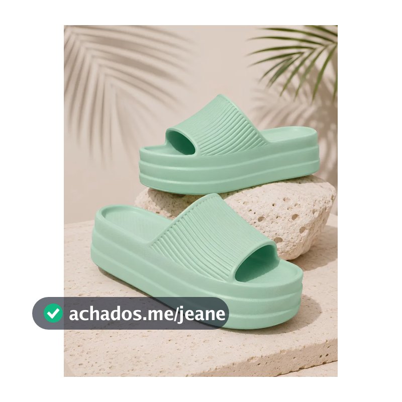 Chinelo Feminino Plataforma Anabela Salto Leve 100% Eva Hortela 33.34 Br