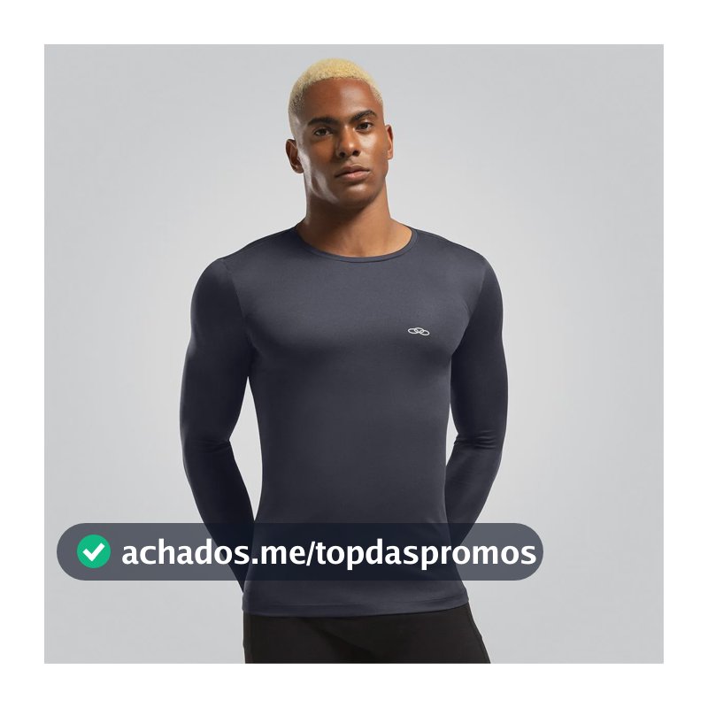 Camiseta Academia Masculina Essential Manga Longa Olympikus Marinho M