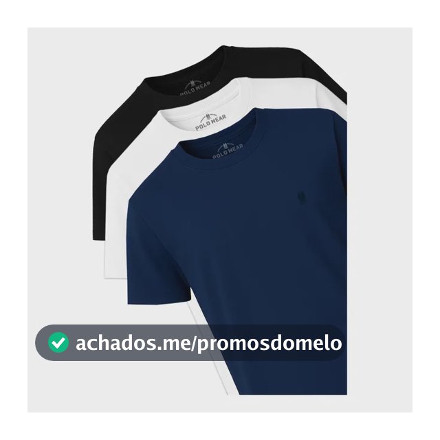 Kit 3 Camisetas Masculinas Algodão Polo Wear