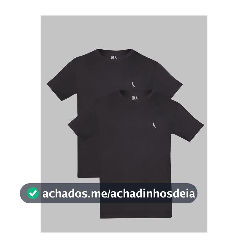 Kit Duas Camisetas Regular Essence Reserva Preto/preto Liso M