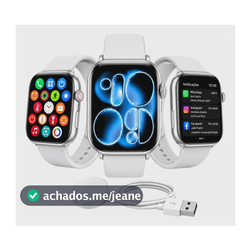 Relógio Smartwatch Pro Série 11 Tela 2.01 Gps Nfc Bluetooth Prata Serie 11 Pro