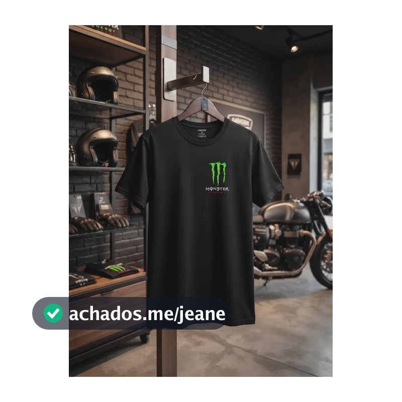 Camisa Algodão Premium Moto Bike Monster Gg Preto