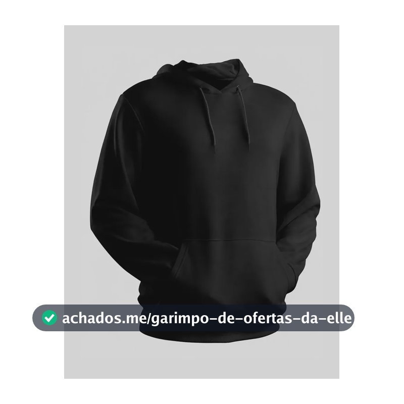 Blusa Moletom Canguru Liso Básico Premium Várias Cores G Preto