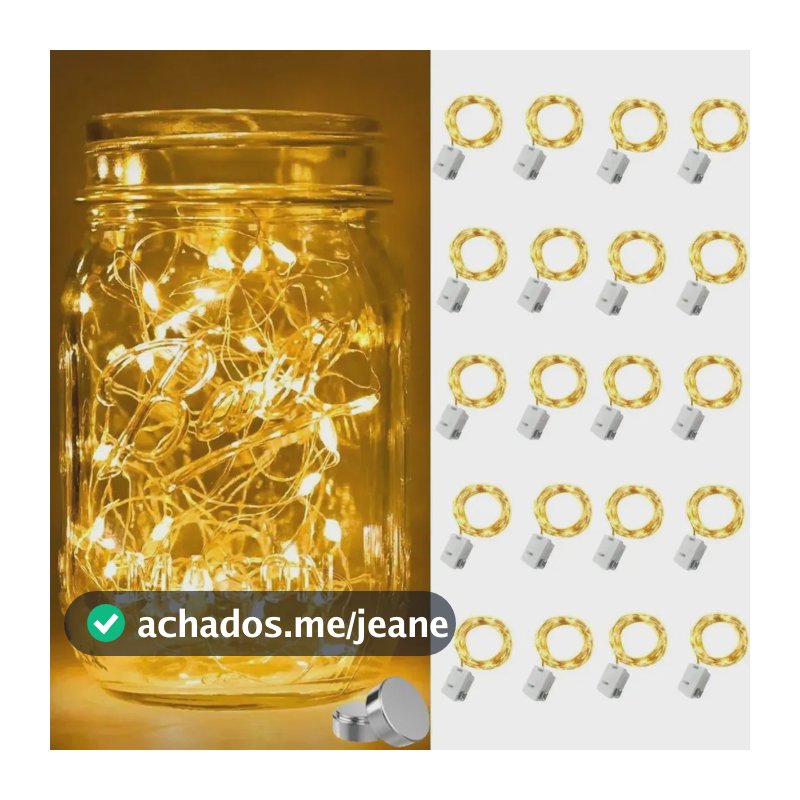 20 Fio Luzes De Fada Led 2 Metros Festa Em Casa De Decoração Amarelo 4.5v