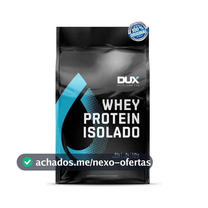 Whey Protein Isolado 1.8kg Dux Nutrition Refil 100% Sachê Sabor Cookies