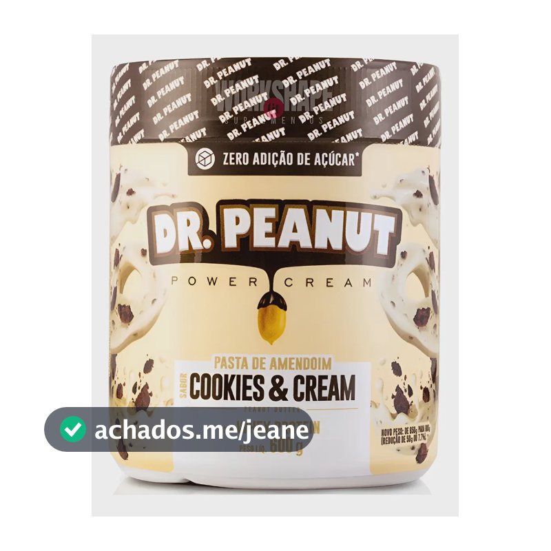 Pasta de Amendoim Dr. Peanut Buenna Cookies 600g com Whey Protein Isolado